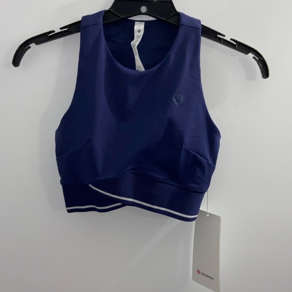 NWT LULULEMON Navy V Waist Cropped Tennis Tank Size 2